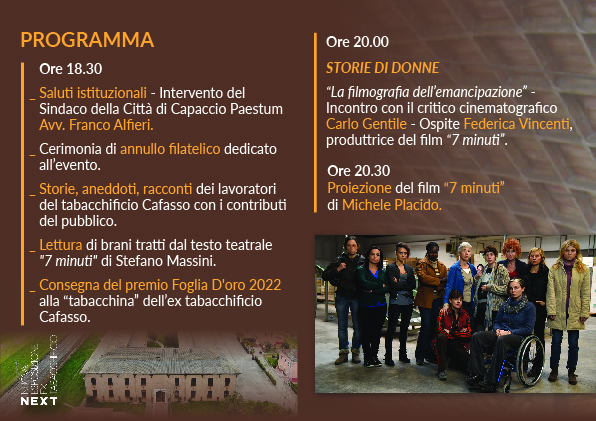 Programma della seconda edizione del Premio Foglia d'Oro